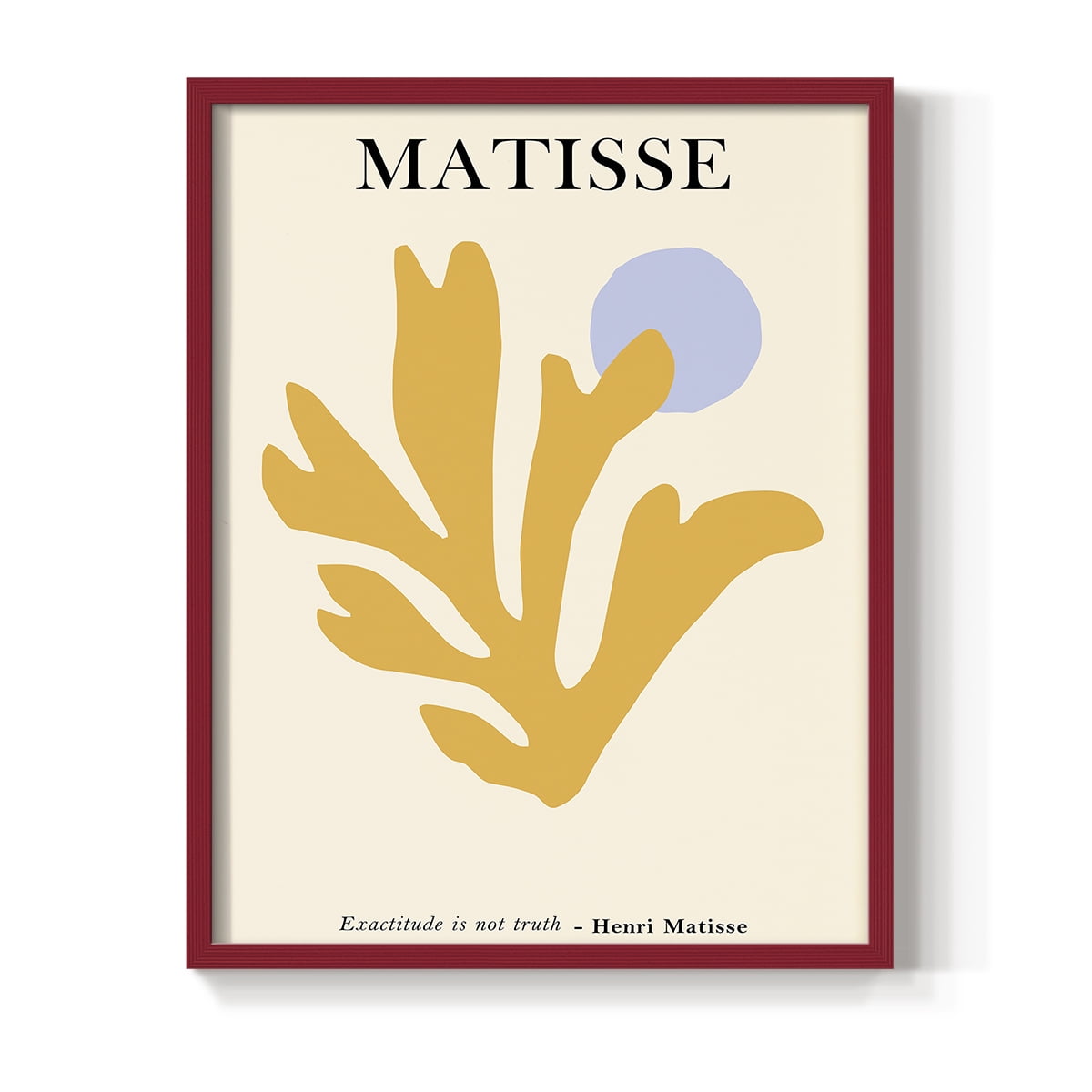 Matisse CDLXXXVI in Red Solid Wood Framed Print No Nail Hanging