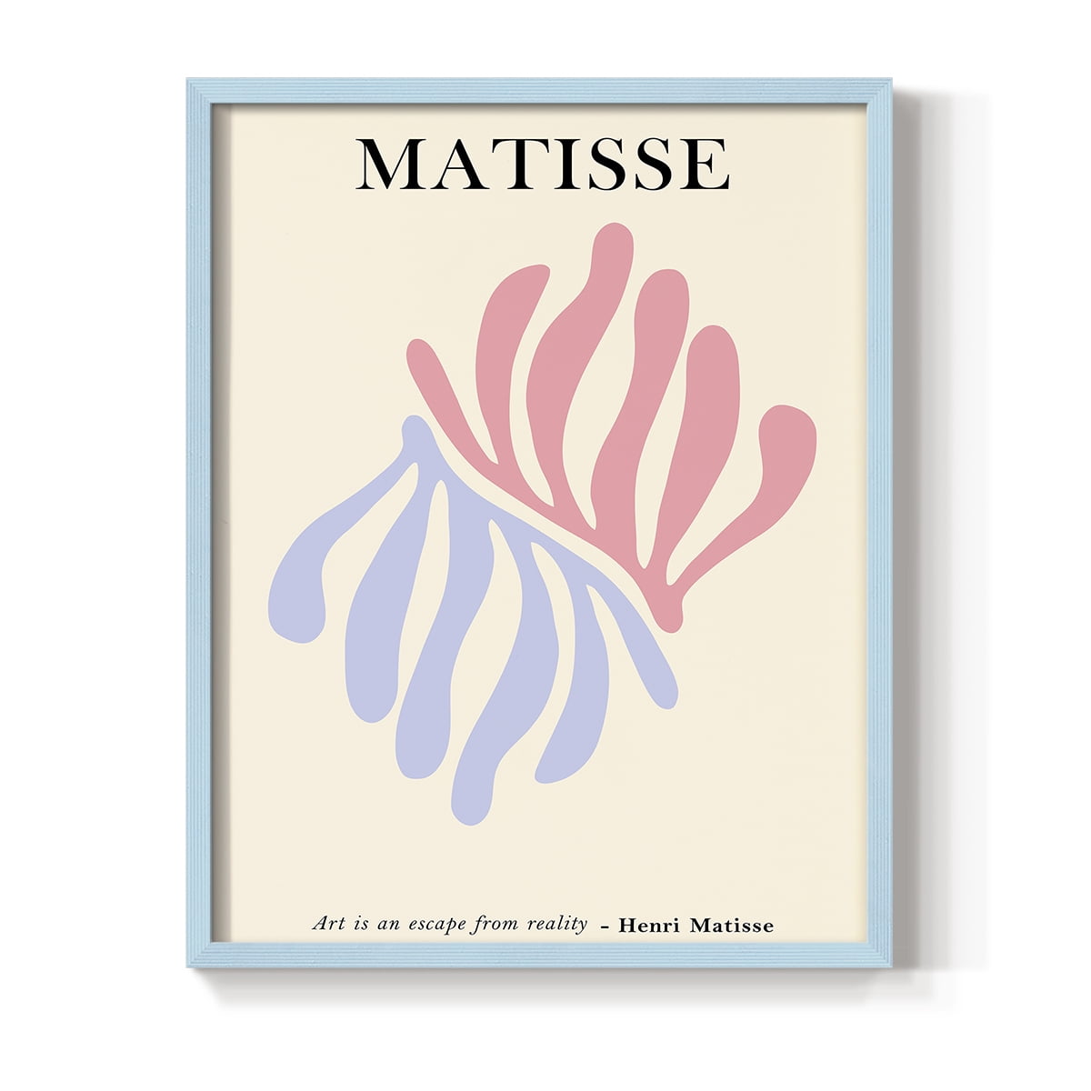 Matisse CDLXXXVII in Blue Solid Wood Framed Print No Nail Hanging