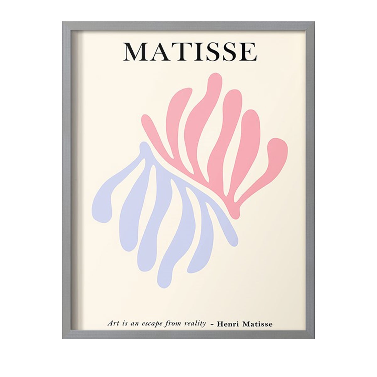 Matisse CDLXXXVII in Gray Solid Wood Framed Print No Nail Hanging