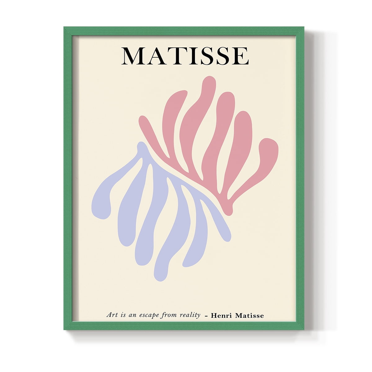 Matisse CDLXXXVII in Green Solid Wood Framed Print No Nail Hanging