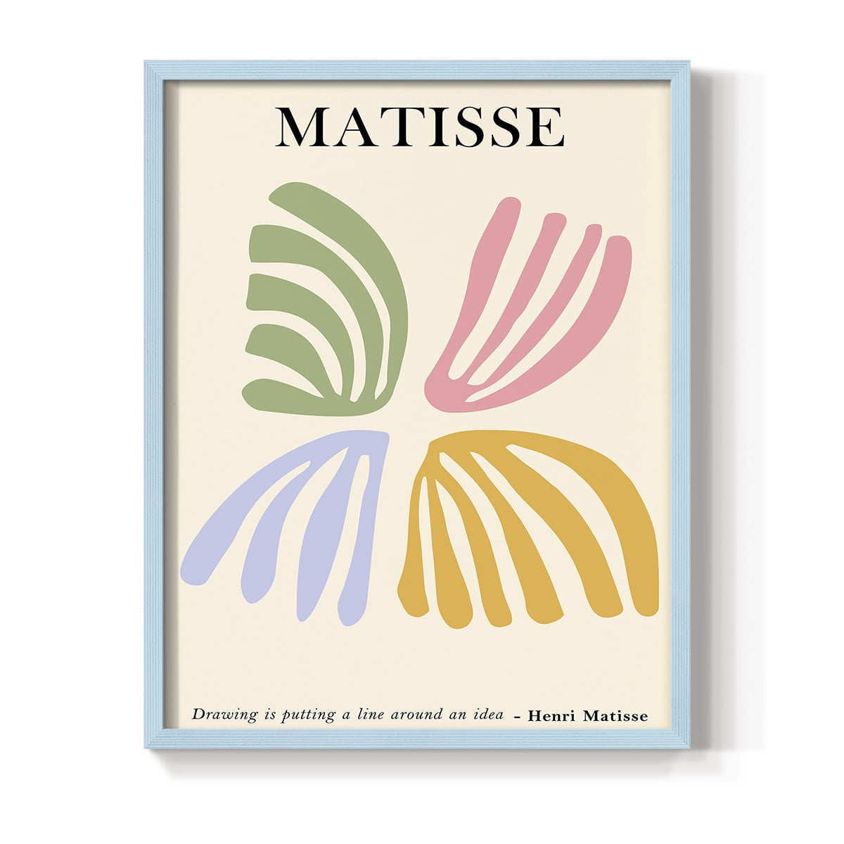 Matisse CDLXXXVIII in Blue Solid Wood Framed Print No Nail Hanging