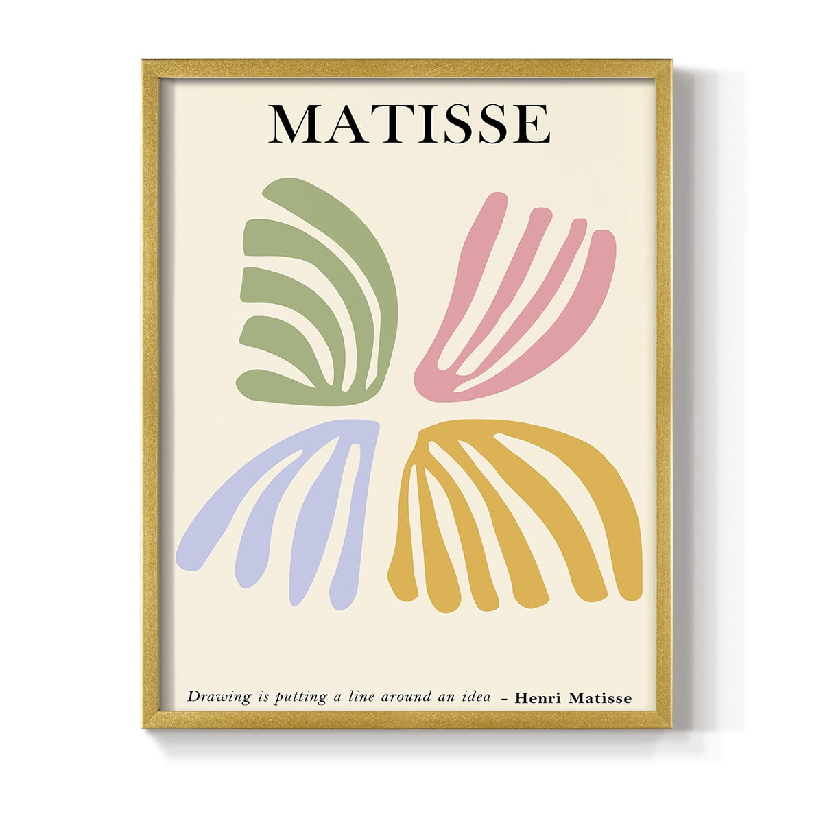 Matisse CDLXXXVIII in Gold Solid Wood Framed Print No Nail Hanging