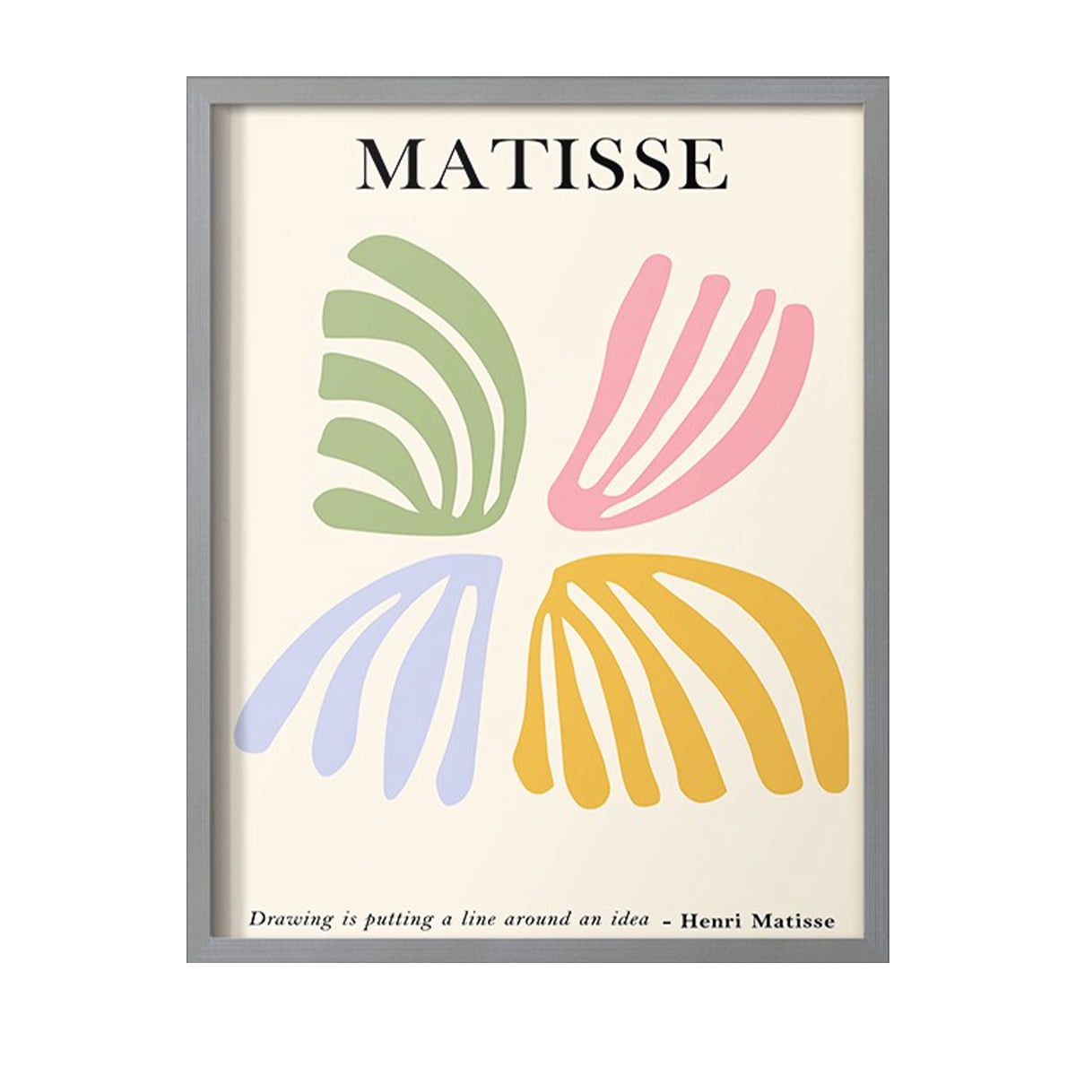 Matisse CDLXXXVIII in Gray Solid Wood Framed Print No Nail Hanging