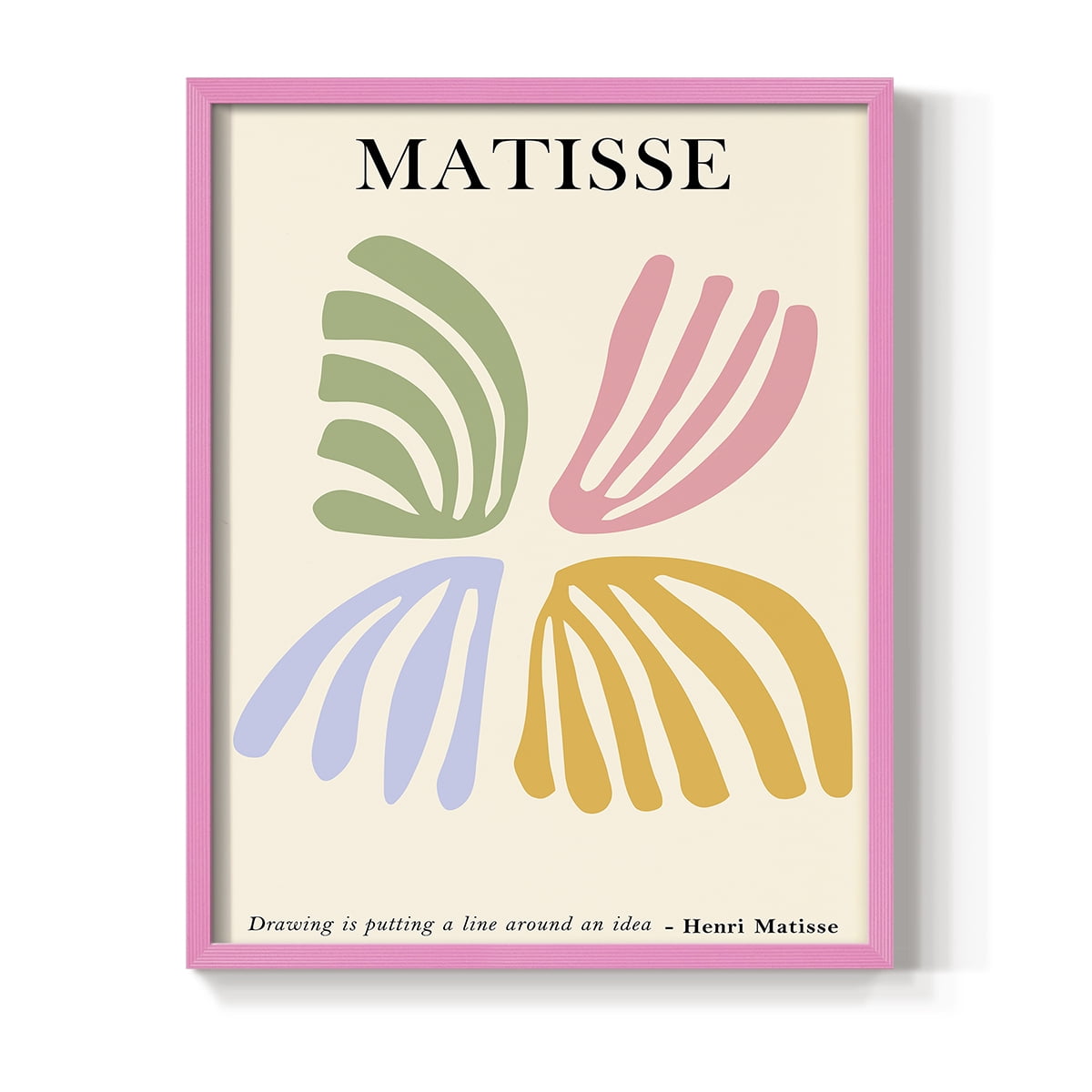 Matisse CDLXXXVIII in Pink Solid Wood Framed Print No Nail Hanging