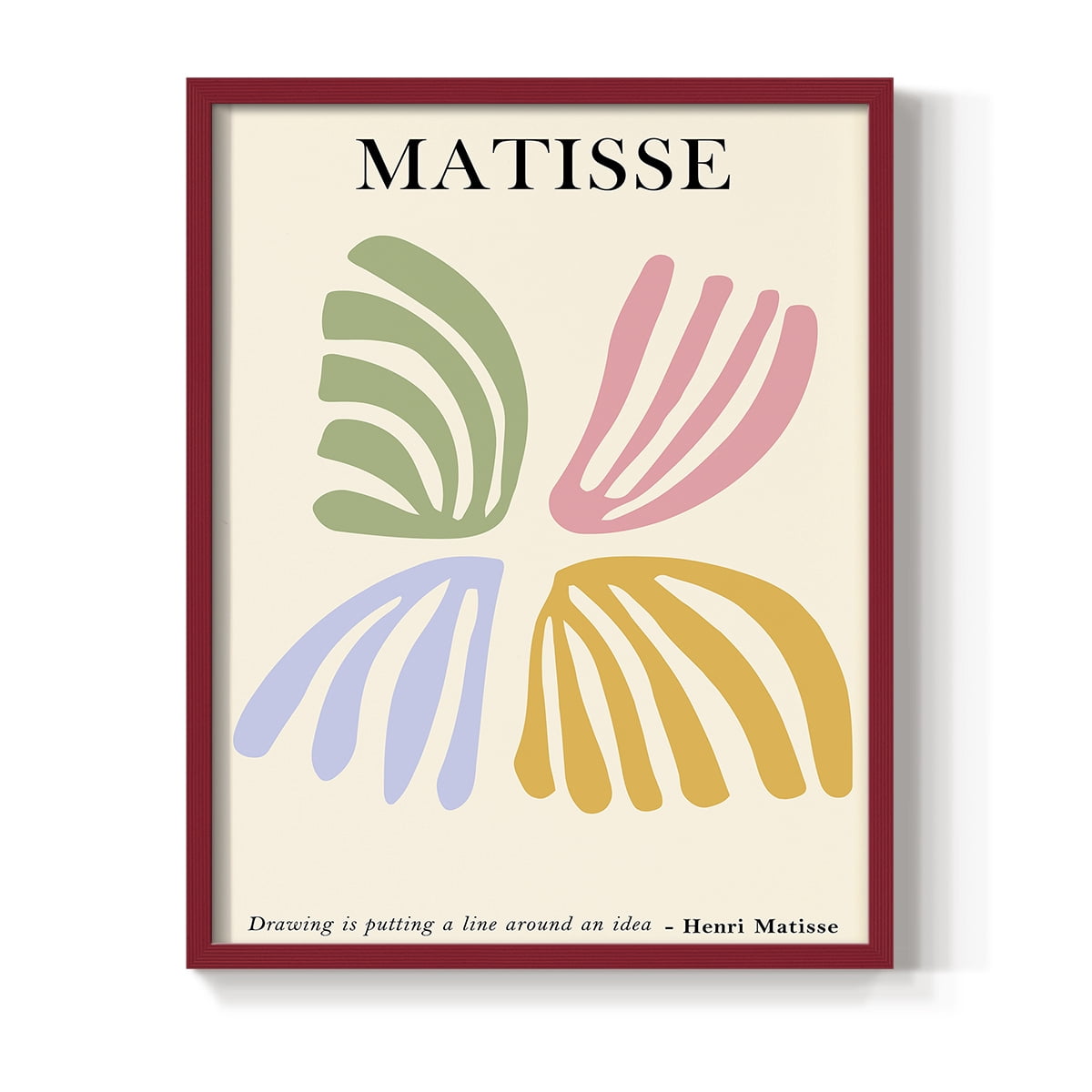 Matisse CDLXXXVIII in Red Solid Wood Framed Print No Nail Hanging