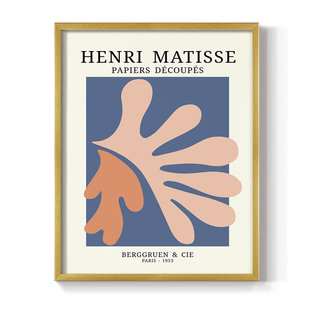 Matisse CDVII in Gold Solid Wood Framed Print No Nail Hanging