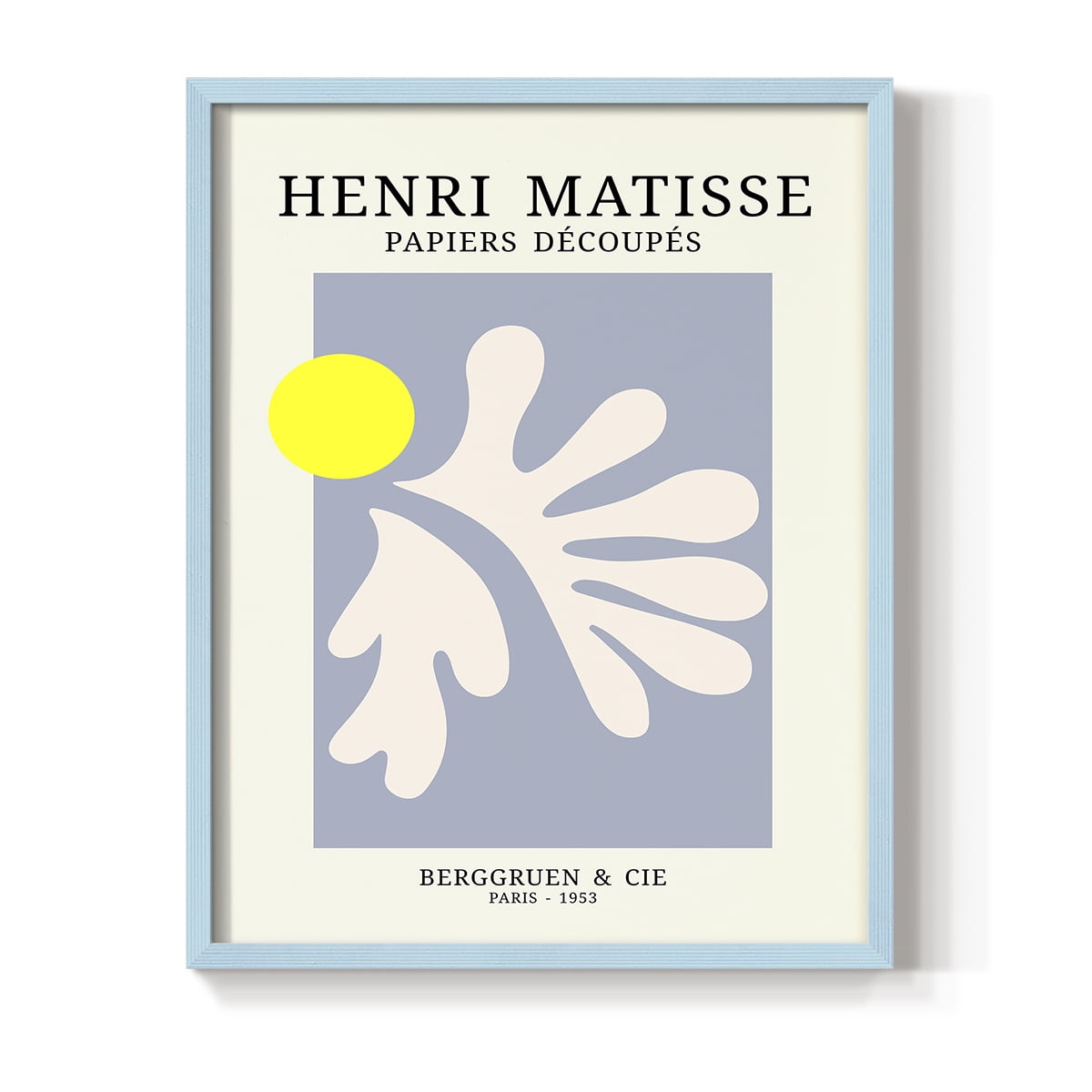 Matisse CDVIII in Blue Solid Wood Framed Print No Nail Hanging