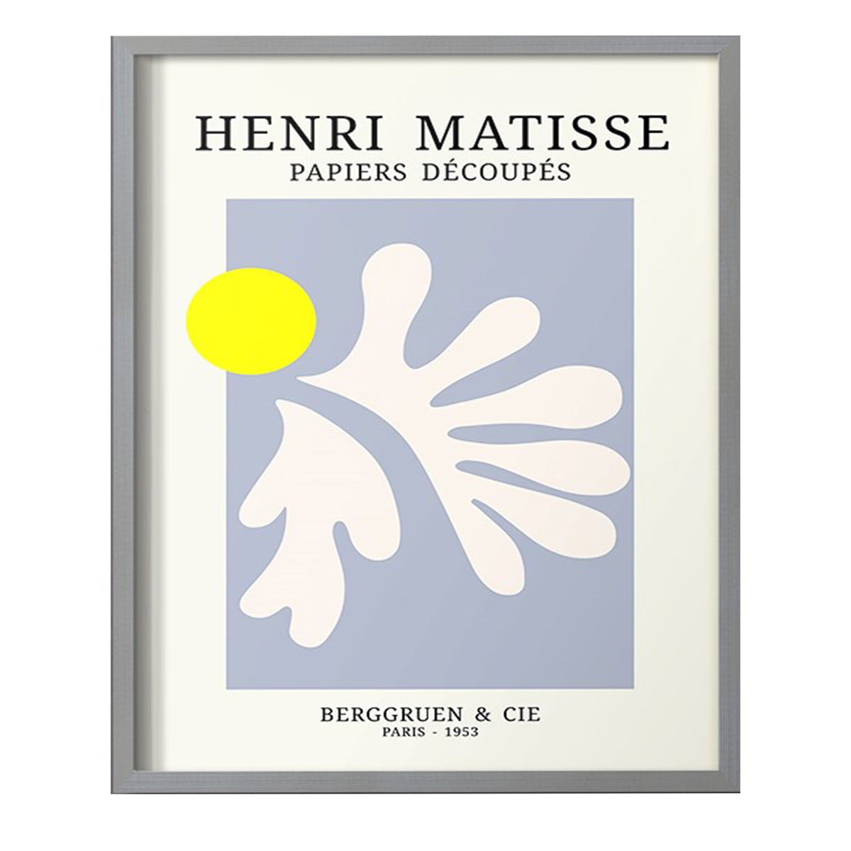 Matisse CDVIII in Gray Solid Wood Framed Print No Nail Hanging