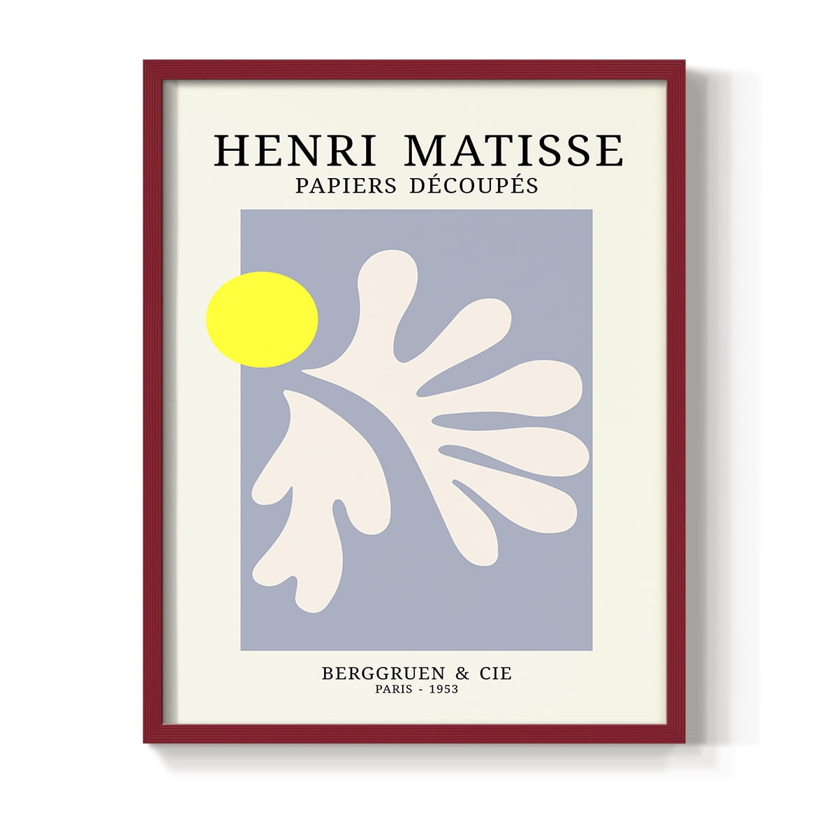 Matisse CDVIII in Red Solid Wood Framed Print No Nail Hanging