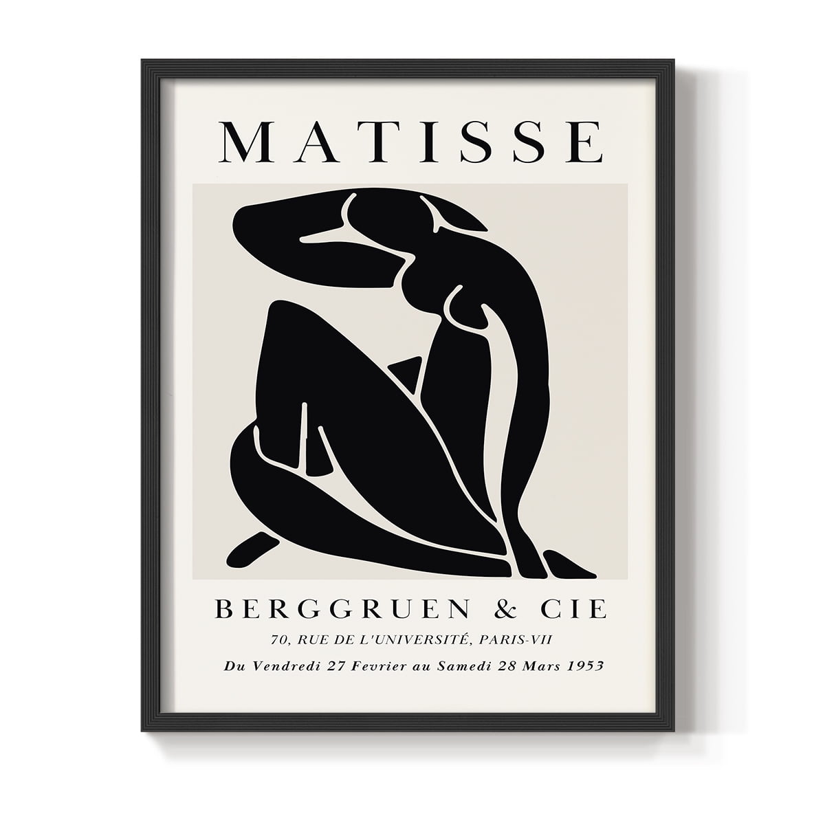 Matisse CDXC in Black Solid Wood Framed Print No Nail Hanging