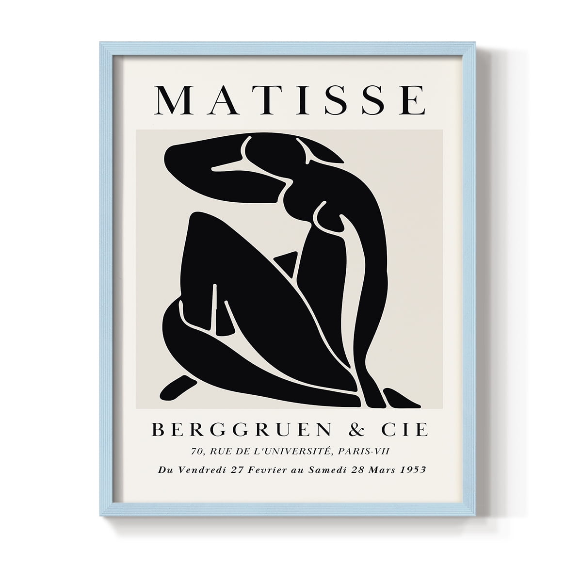 Matisse CDXC in Blue Solid Wood Framed Print No Nail Hanging
