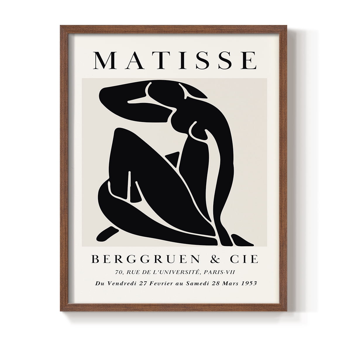 Matisse CDXC in Brown Solid Wood Framed Print No Nail Hanging
