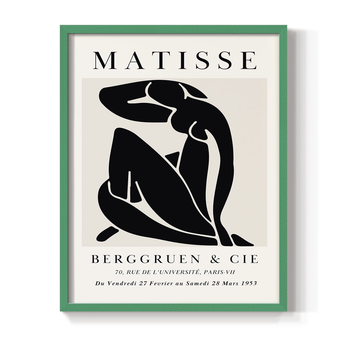 Matisse CDXC in Green Solid Wood Framed Print No Nail Hanging