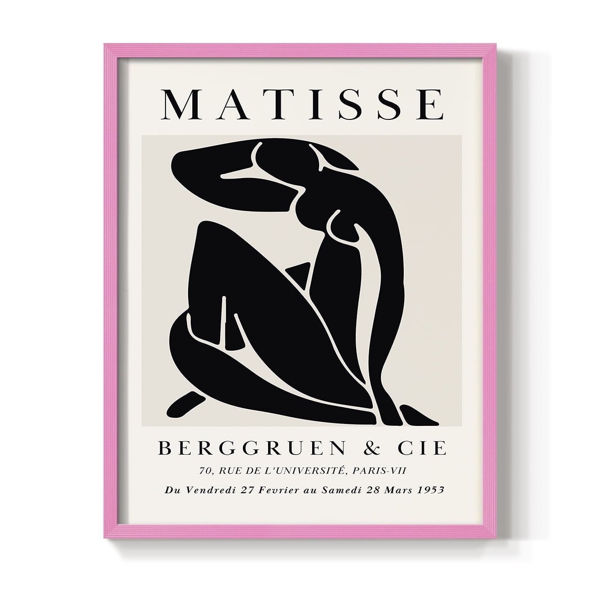 Matisse CDXC in Pink Solid Wood Framed Print No Nail Hanging