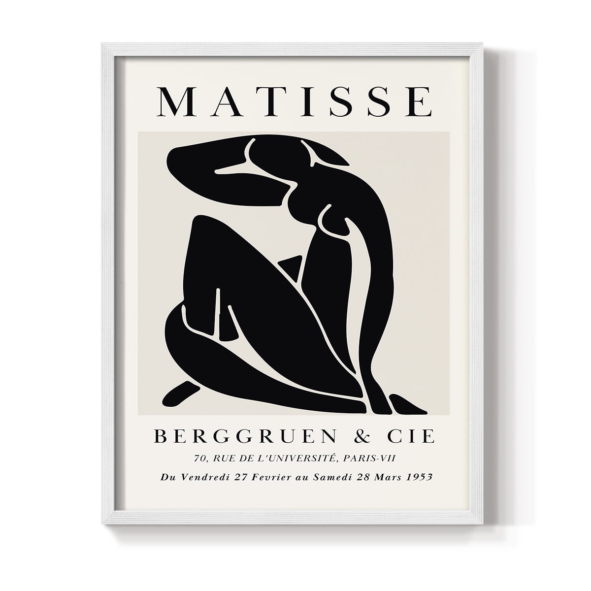Matisse CDXC in White Solid Wood Framed Print No Nail Hanging