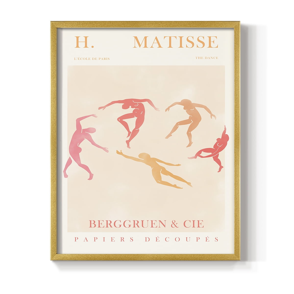 Matisse CDXCI in Gold Solid Wood Framed Print No Nail Hanging