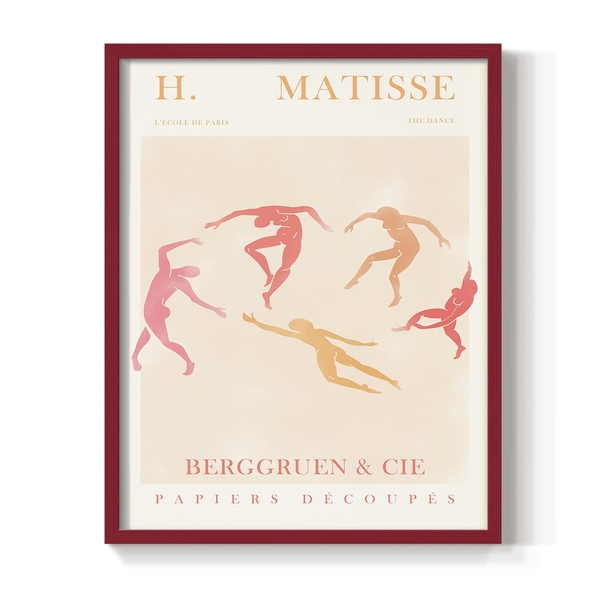 Matisse CDXCI in Red Solid Wood Framed Print No Nail Hanging