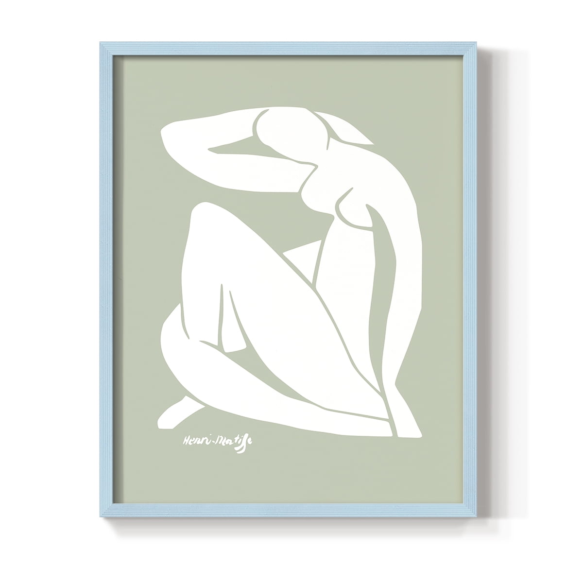Matisse CDXCII in Blue Solid Wood Framed Print No Nail Hanging