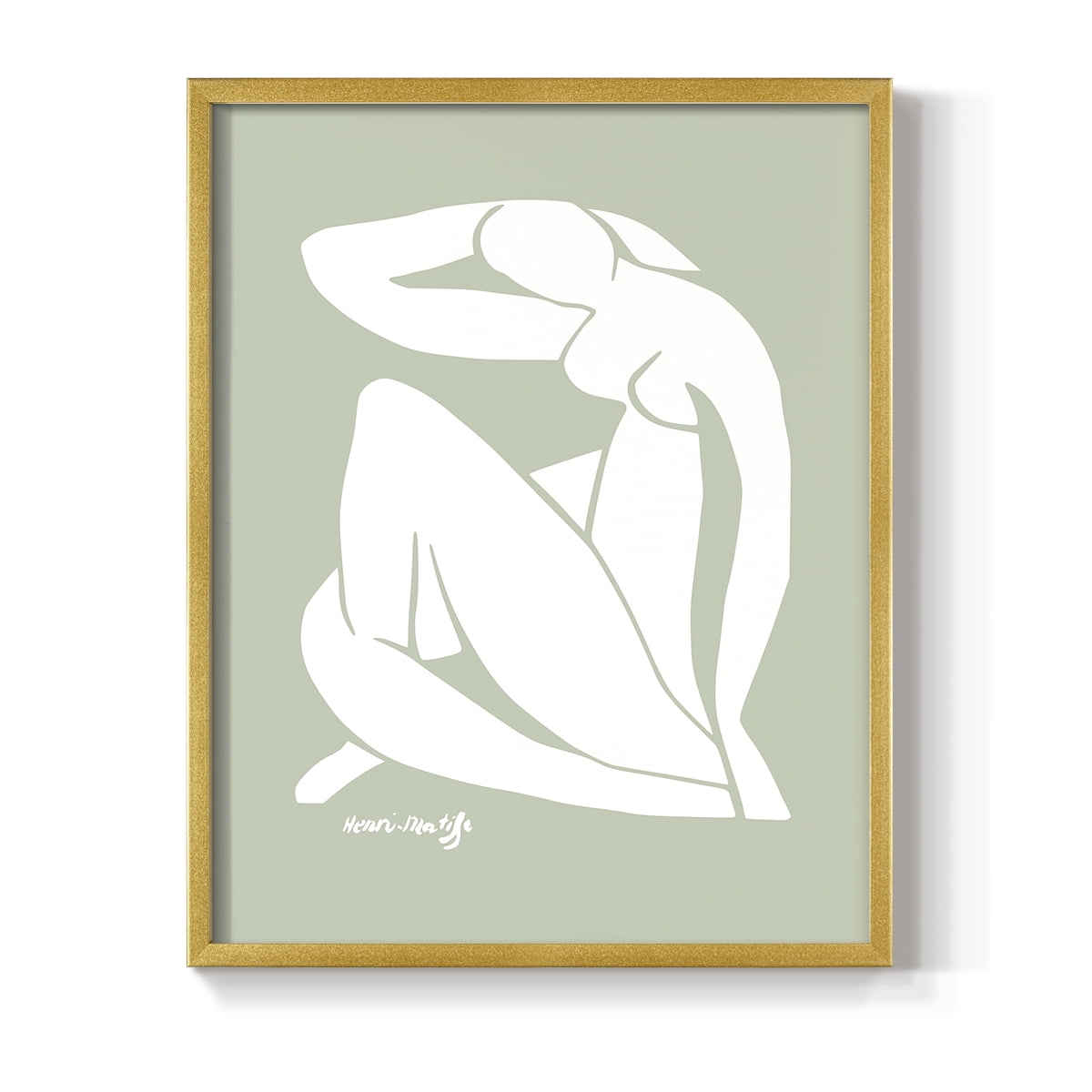 Matisse CDXCII in Gold Solid Wood Framed Print No Nail Hanging