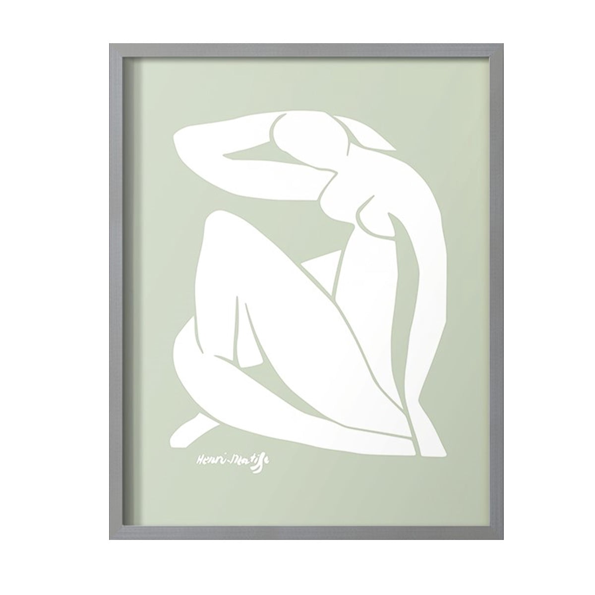 Matisse CDXCII in Gray Solid Wood Framed Print No Nail Hanging