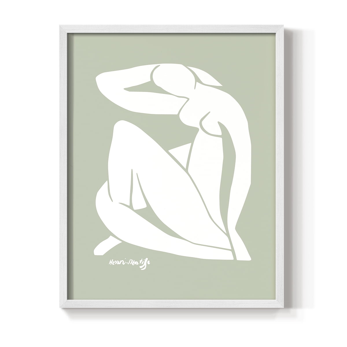 Matisse CDXCII in White Solid Wood Framed Print No Nail Hanging