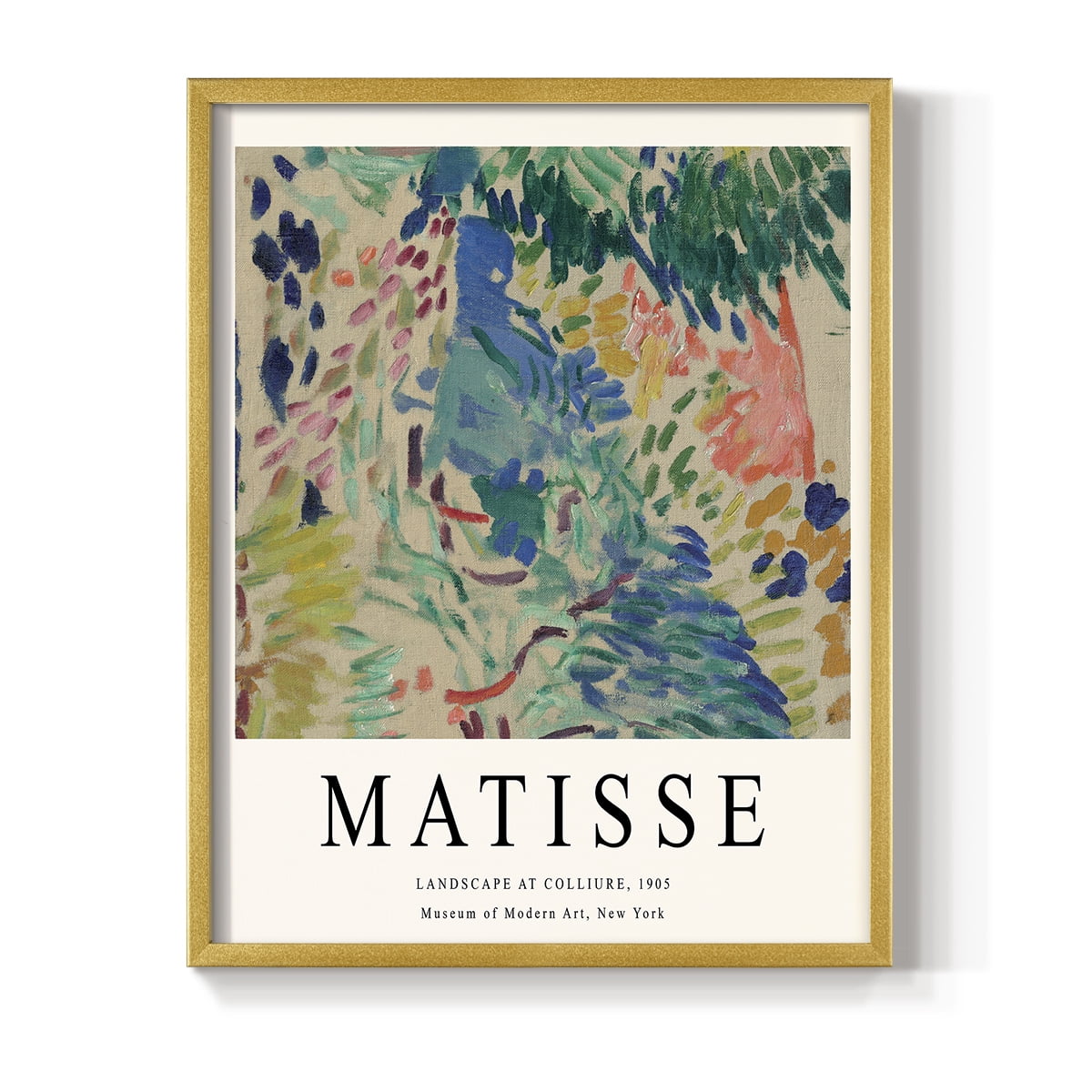 Matisse CDXCIII in Gold Solid Wood Framed Print No Nail Hanging