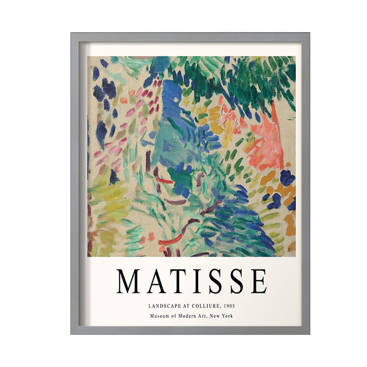 Matisse CDXCIII in Gray Solid Wood Framed Print No Nail Hanging
