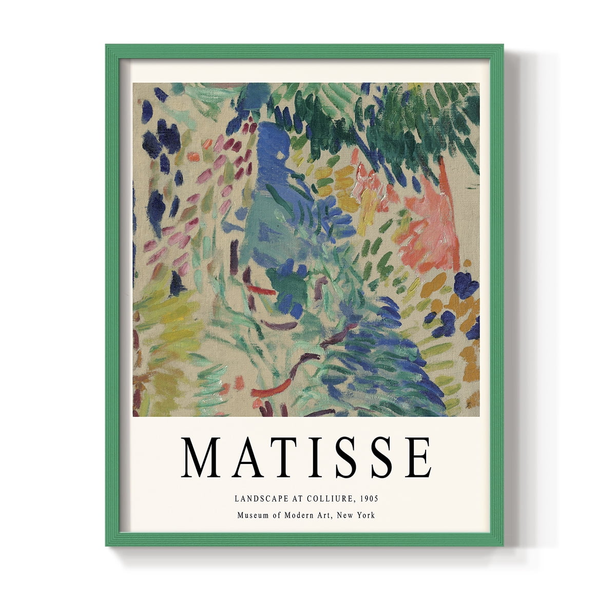 Matisse CDXCIII in Green Solid Wood Framed Print No Nail Hanging