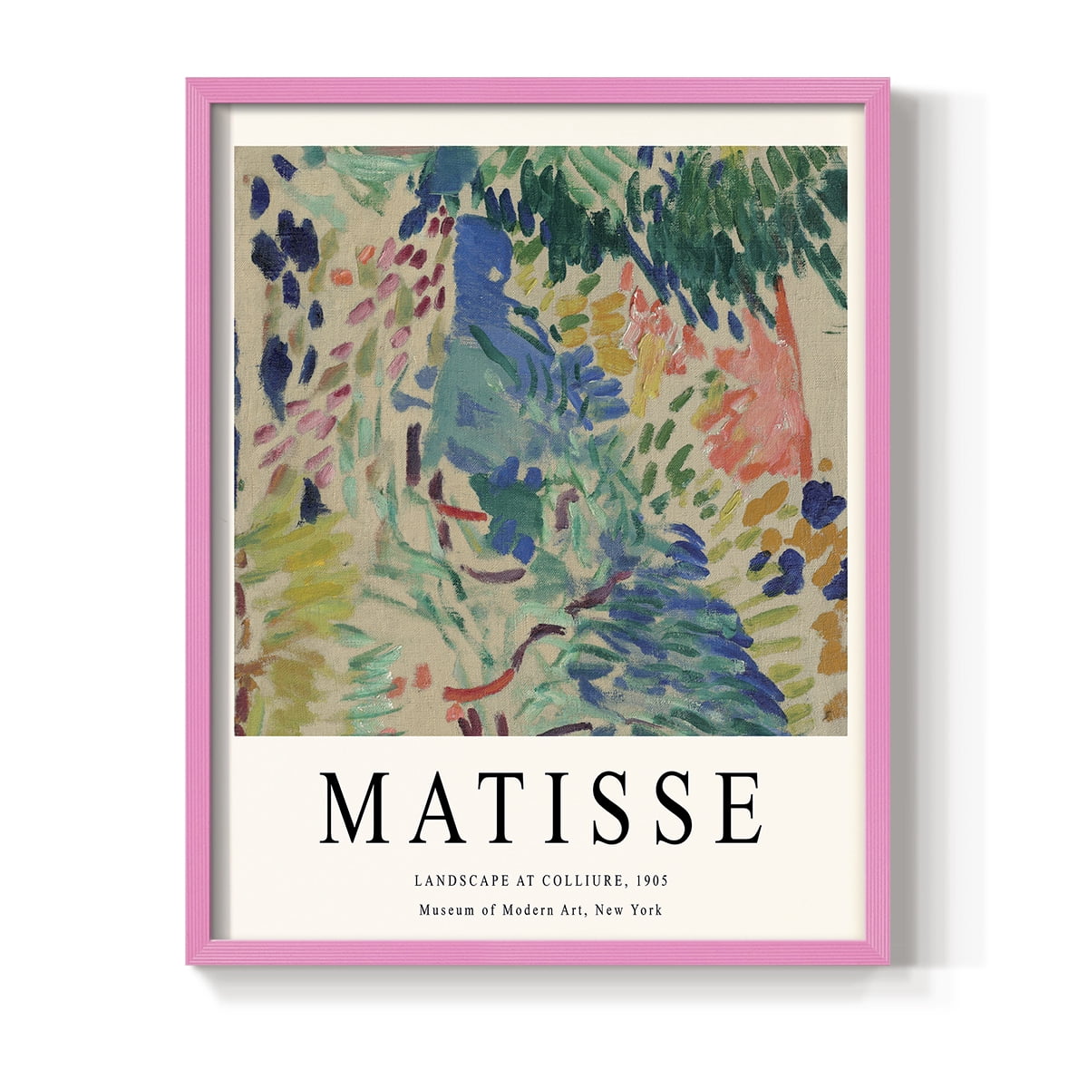 Matisse CDXCIII in Pink Solid Wood Framed Print No Nail Hanging