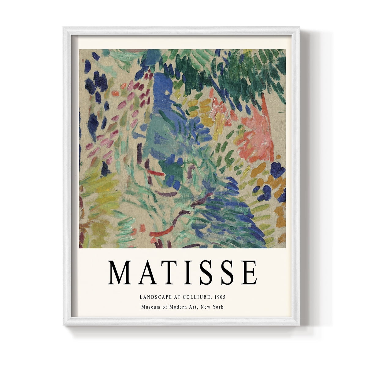 Matisse CDXCIII in White Solid Wood Framed Print No Nail Hanging