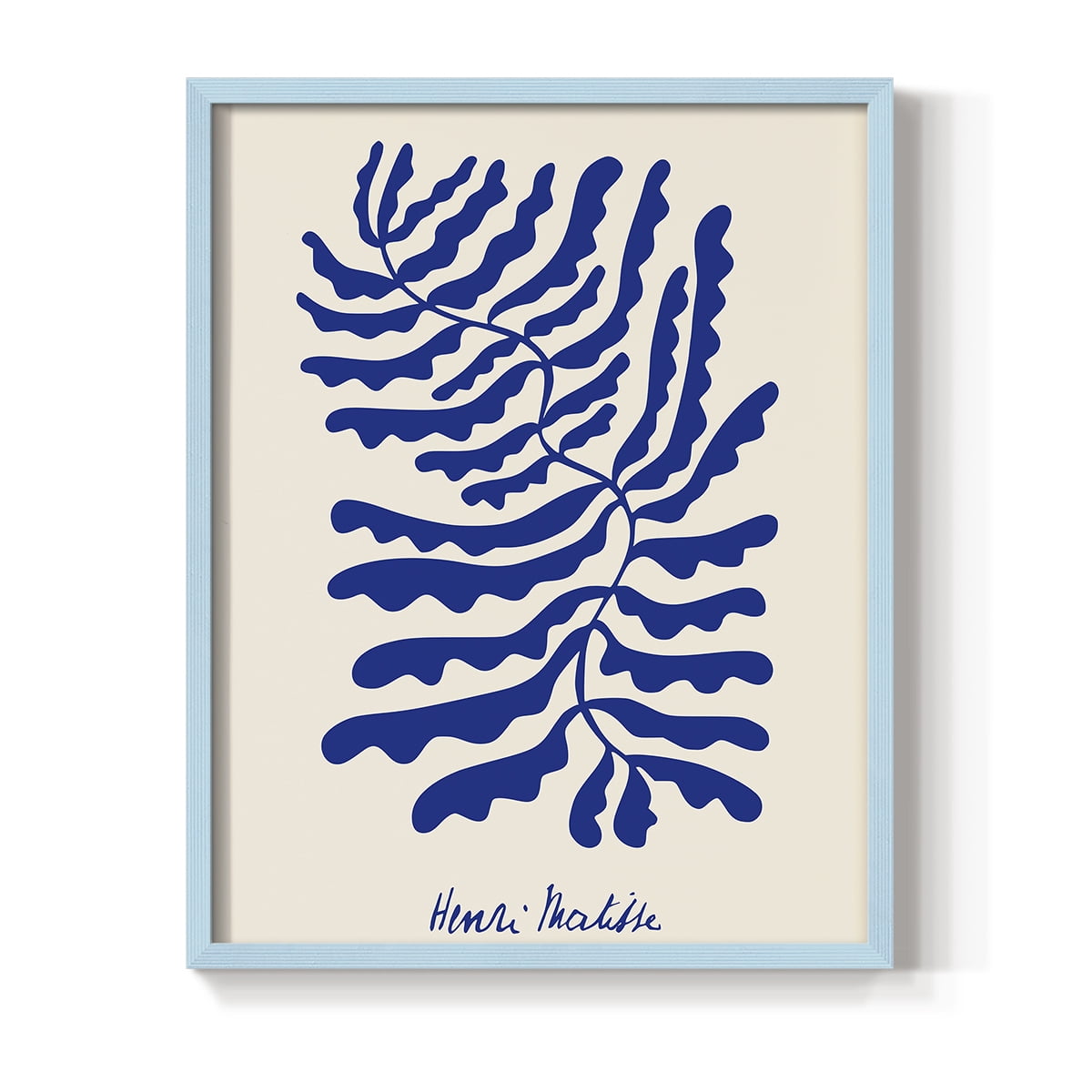 Matisse CDXCIV in Blue Solid Wood Framed Print No Nail Hanging