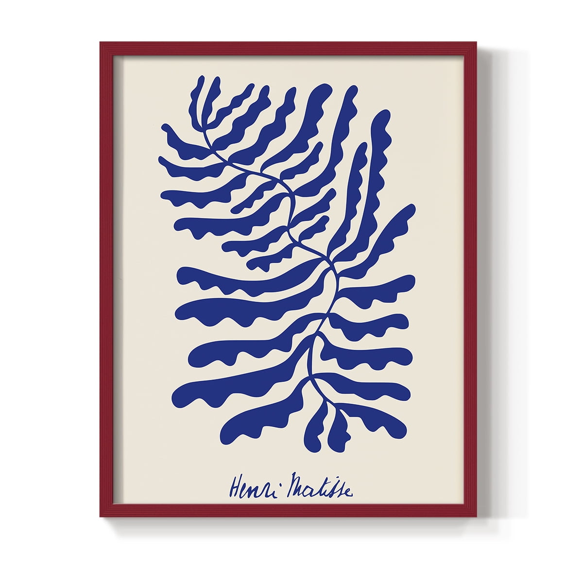 Matisse CDXCIV in Red Solid Wood Framed Print No Nail Hanging