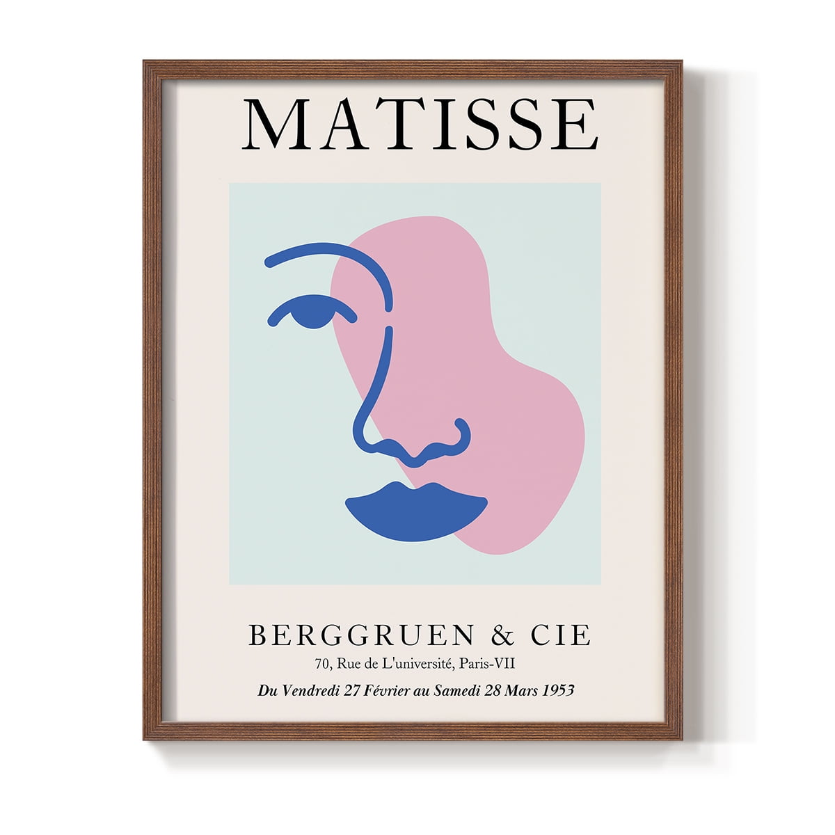 Matisse CDXCIX in Brown Solid Wood Framed Print No Nail Hanging
