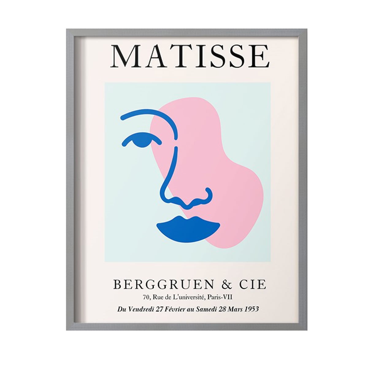 Matisse CDXCIX in Gray Solid Wood Framed Print No Nail Hanging