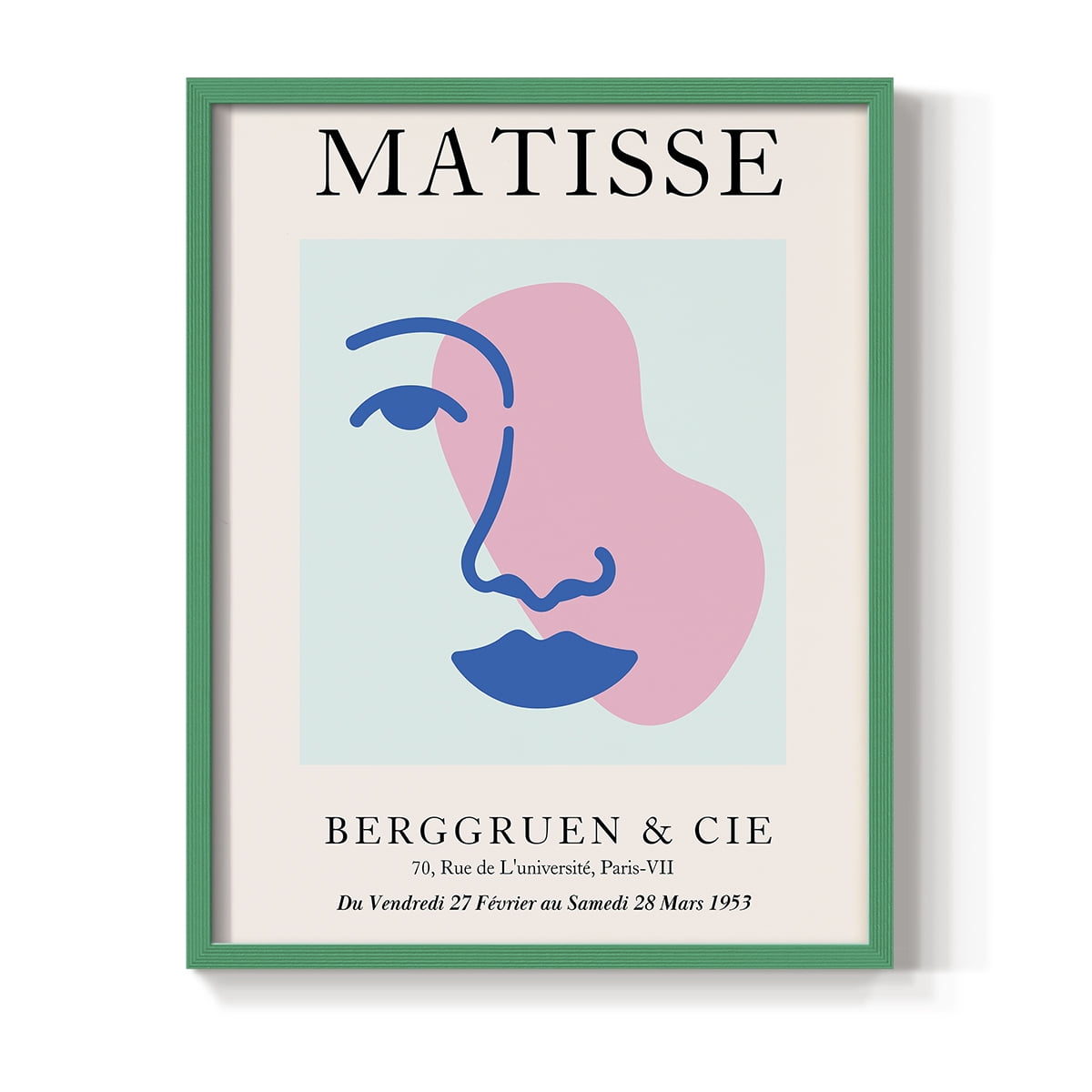 Matisse CDXCIX in Green Solid Wood Framed Print No Nail Hanging