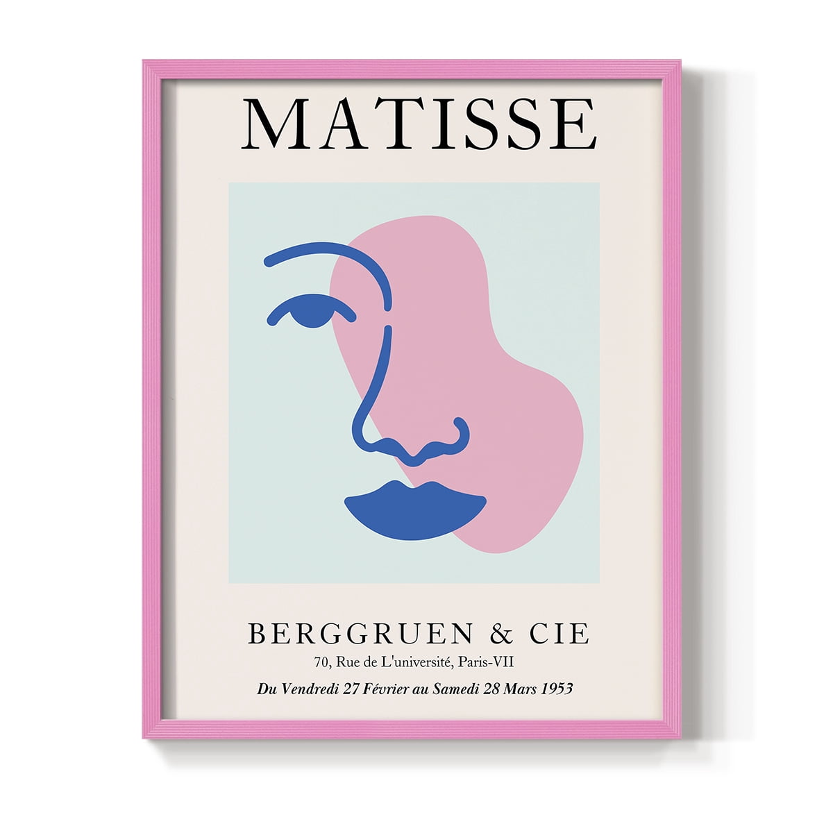 Matisse CDXCIX in Pink Solid Wood Framed Print No Nail Hanging
