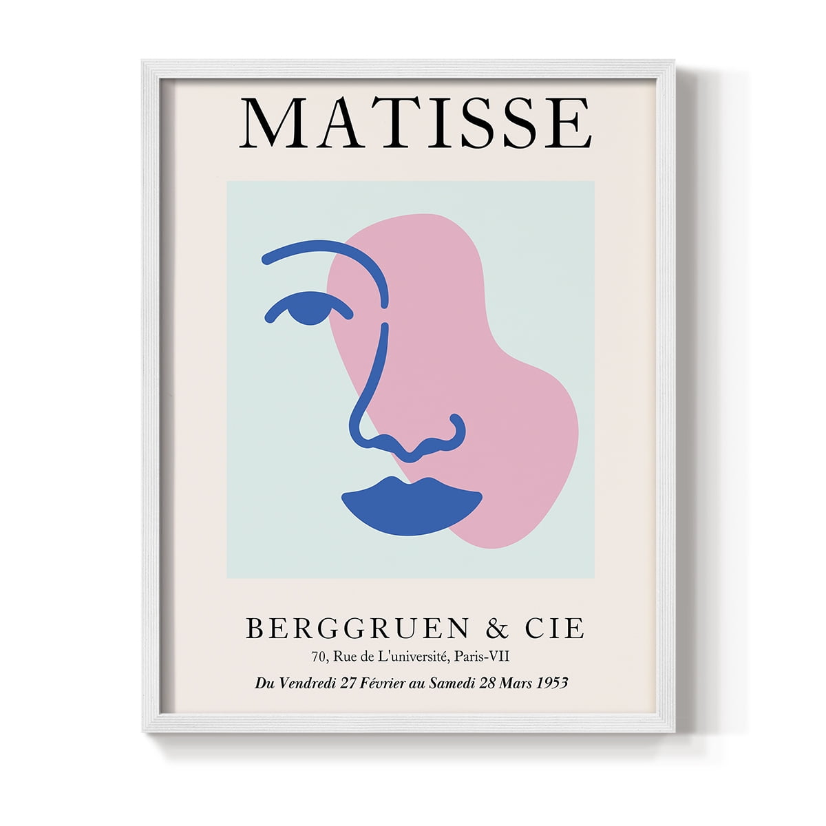 Matisse CDXCIX in White Solid Wood Framed Print No Nail Hanging