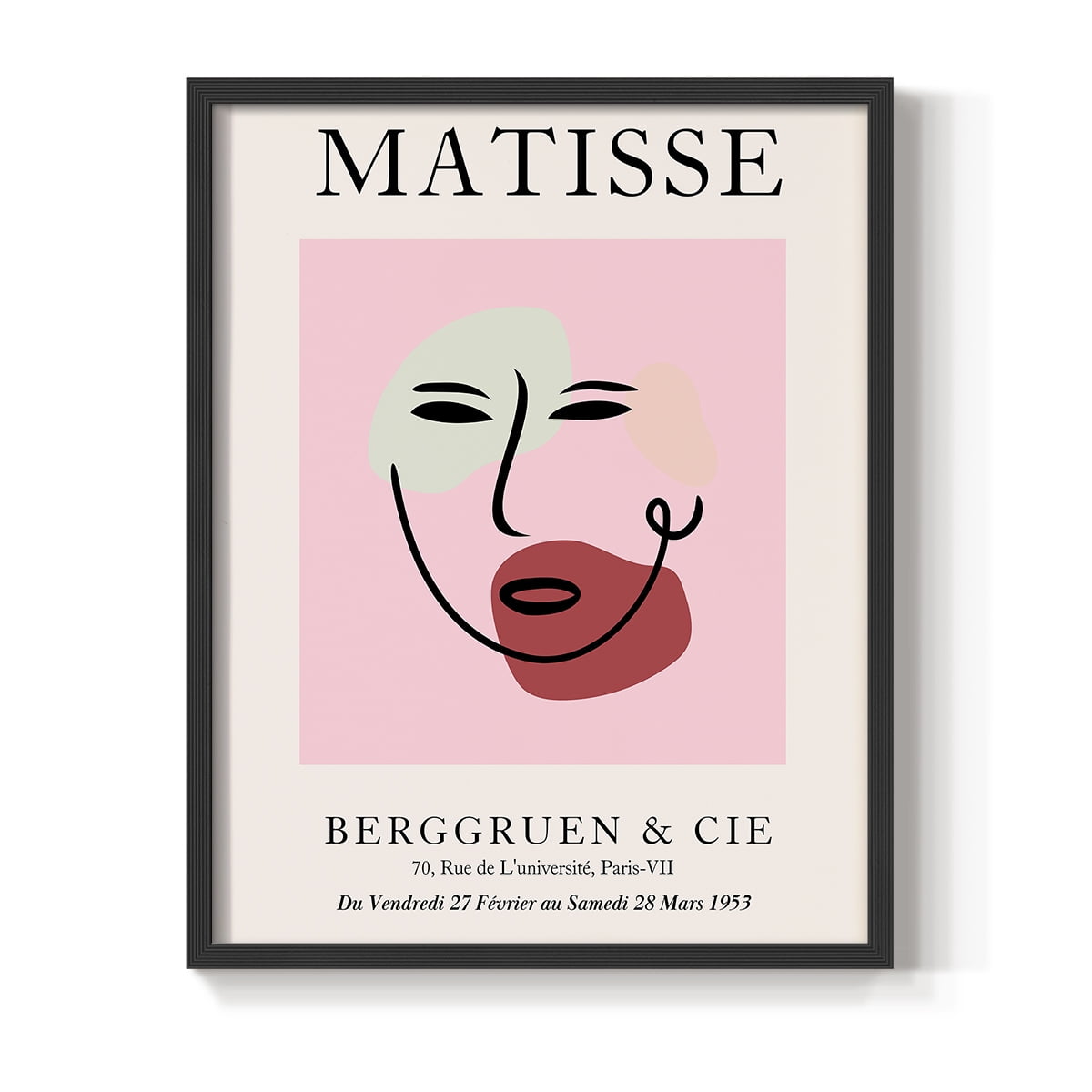 Matisse CDXCV in Black Solid Wood Framed Print No Nail Hanging