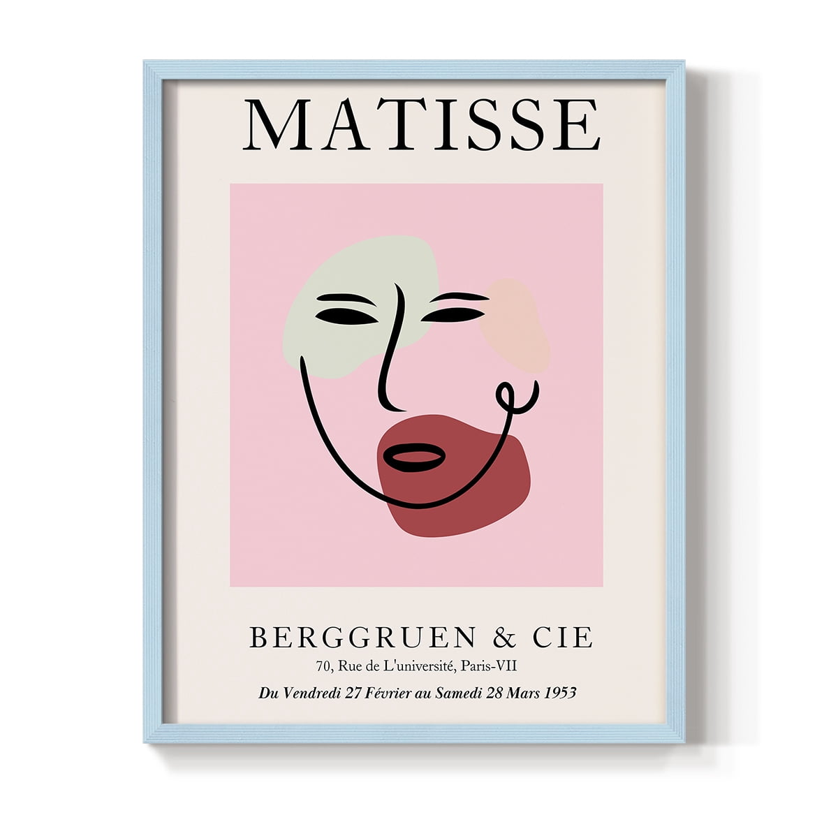 Matisse CDXCV in Blue Solid Wood Framed Print No Nail Hanging
