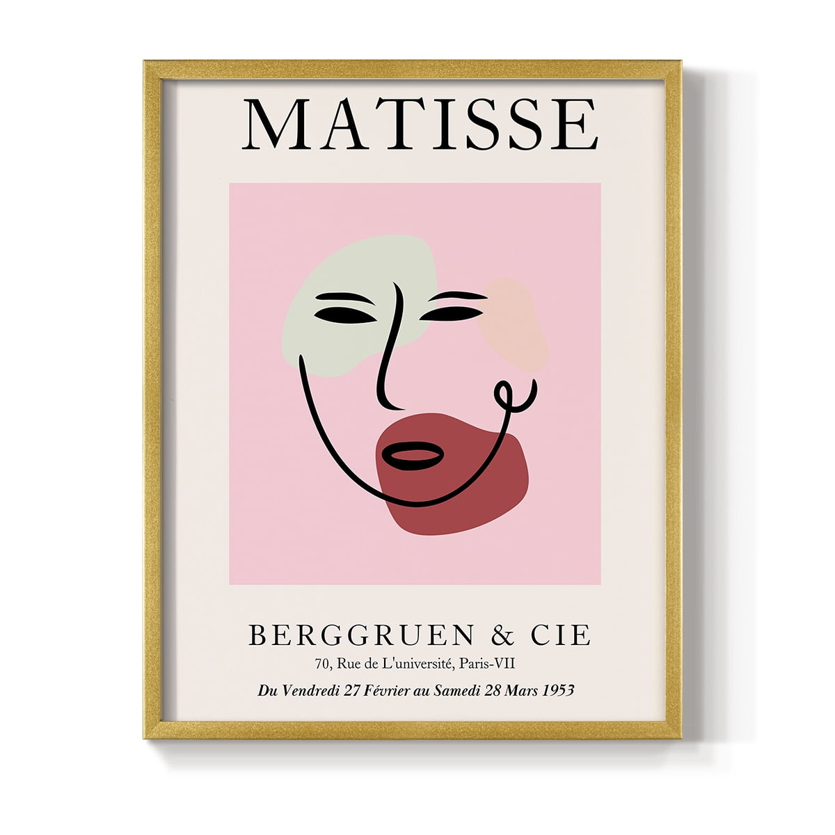 Matisse CDXCV in Gold Solid Wood Framed Print No Nail Hanging