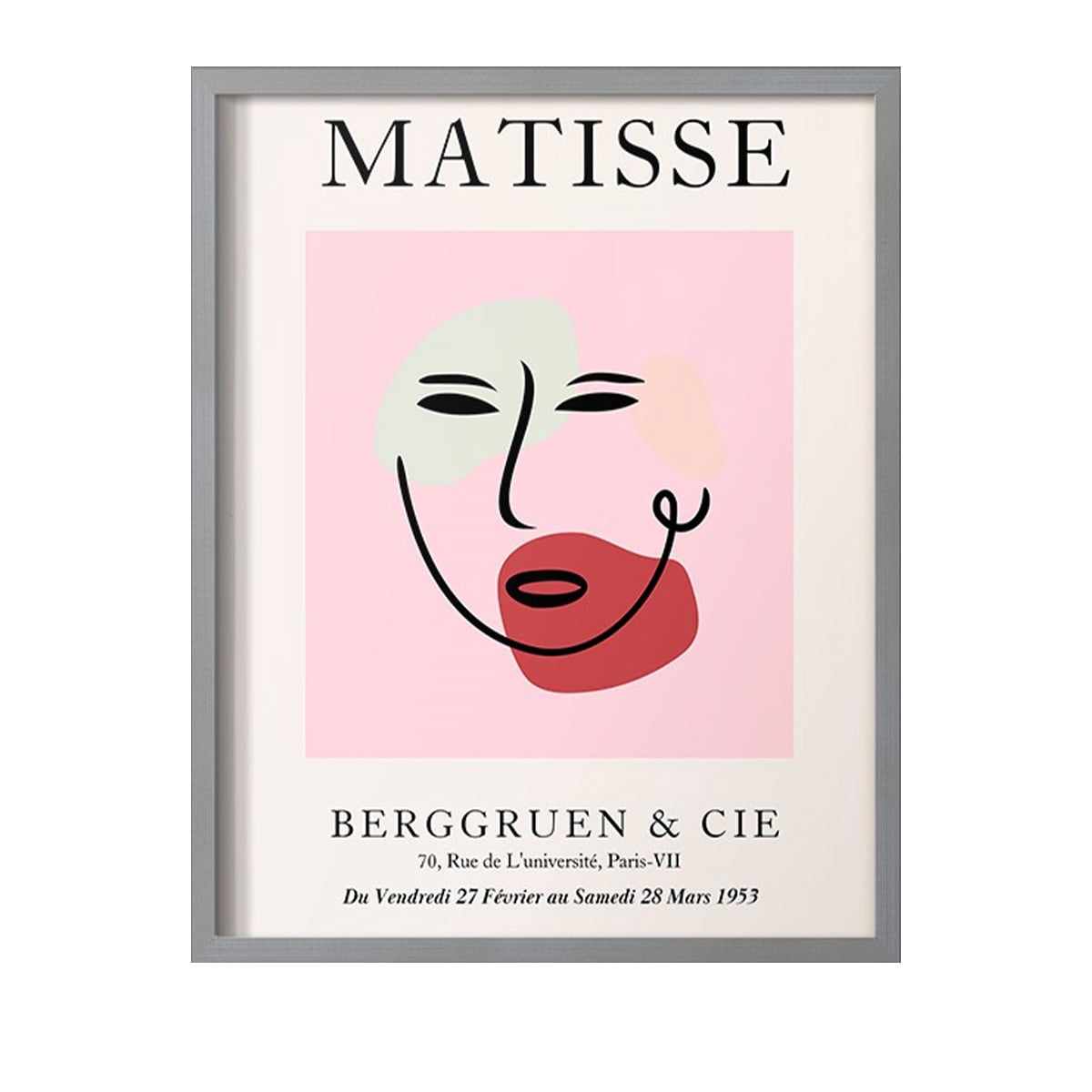 Matisse CDXCV in Gray Solid Wood Framed Print No Nail Hanging