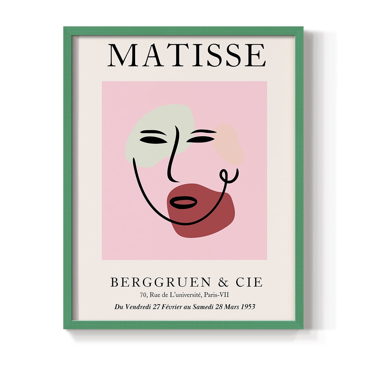 Matisse CDXCV in Green Solid Wood Framed Print No Nail Hanging