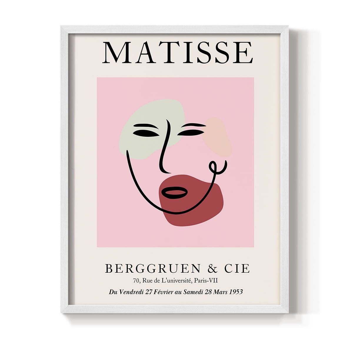 Matisse CDXCV in White Solid Wood Framed Print No Nail Hanging