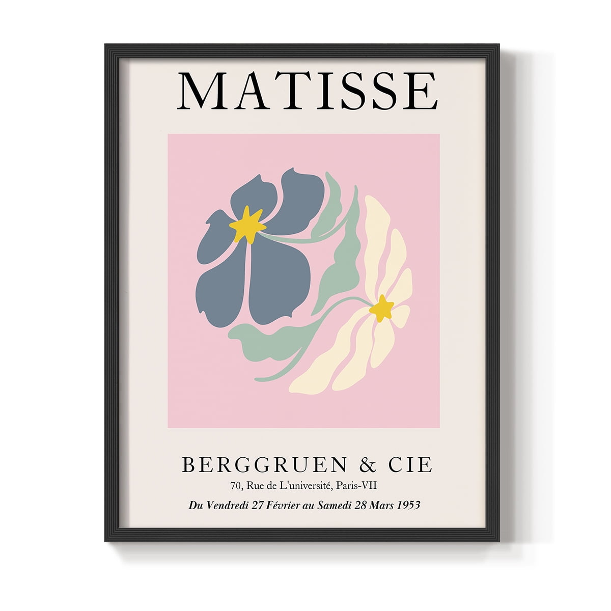 Matisse CDXCVI in Black Solid Wood Framed Print No Nail Hanging