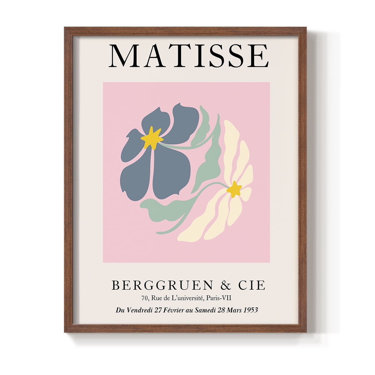 Matisse CDXCVI in Brown Solid Wood Framed Print No Nail Hanging