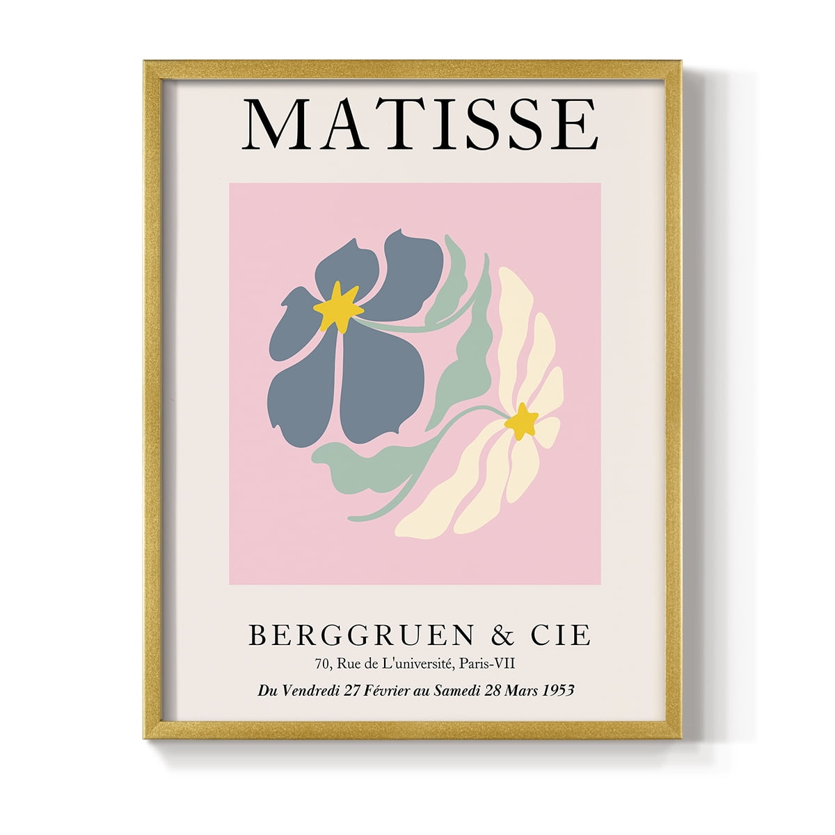 Matisse CDXCVI in Gold Solid Wood Framed Print No Nail Hanging