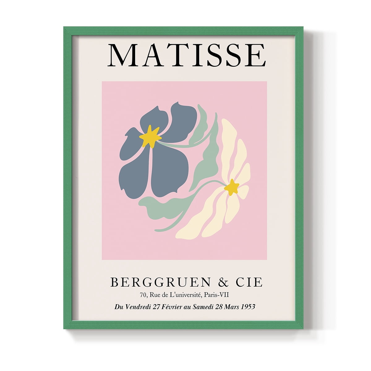 Matisse CDXCVI in Green Solid Wood Framed Print No Nail Hanging