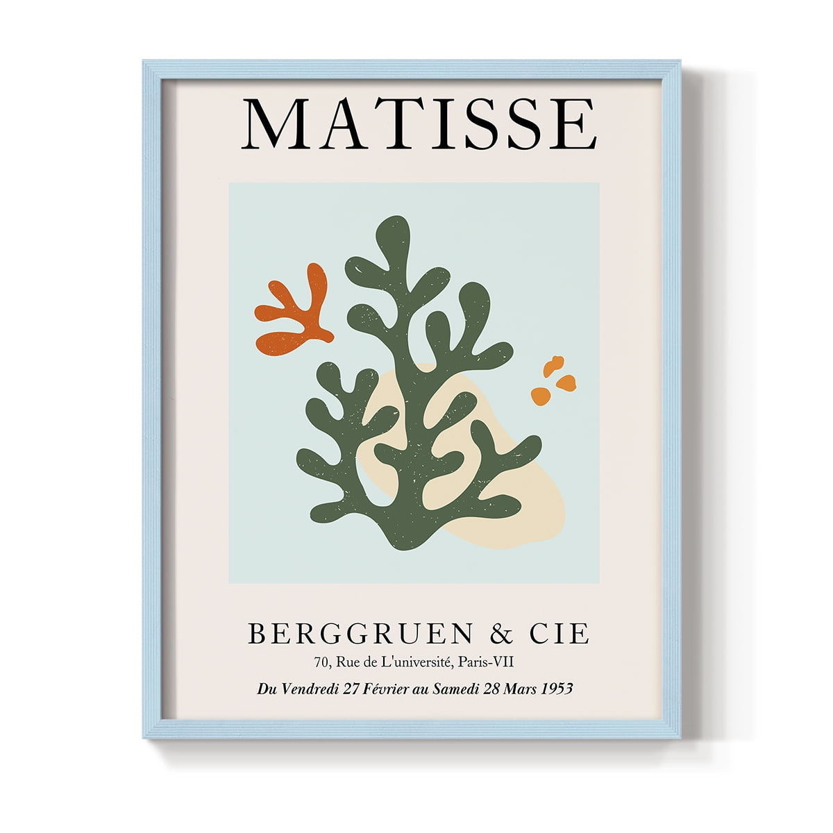 Matisse CDXCVII in Blue Solid Wood Framed Print No Nail Hanging