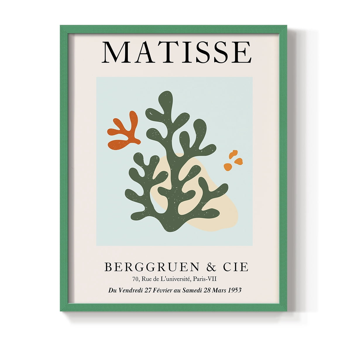 Matisse CDXCVII in Green Solid Wood Framed Print No Nail Hanging
