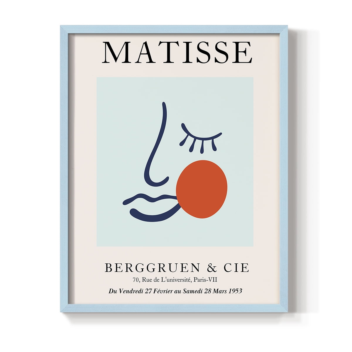 Matisse CDXCVIII in Blue Solid Wood Framed Print No Nail Hanging